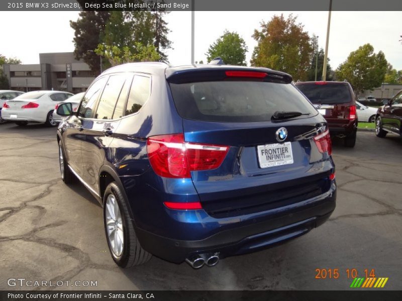 Deep Sea Blue Metallic / Sand Beige 2015 BMW X3 sDrive28i