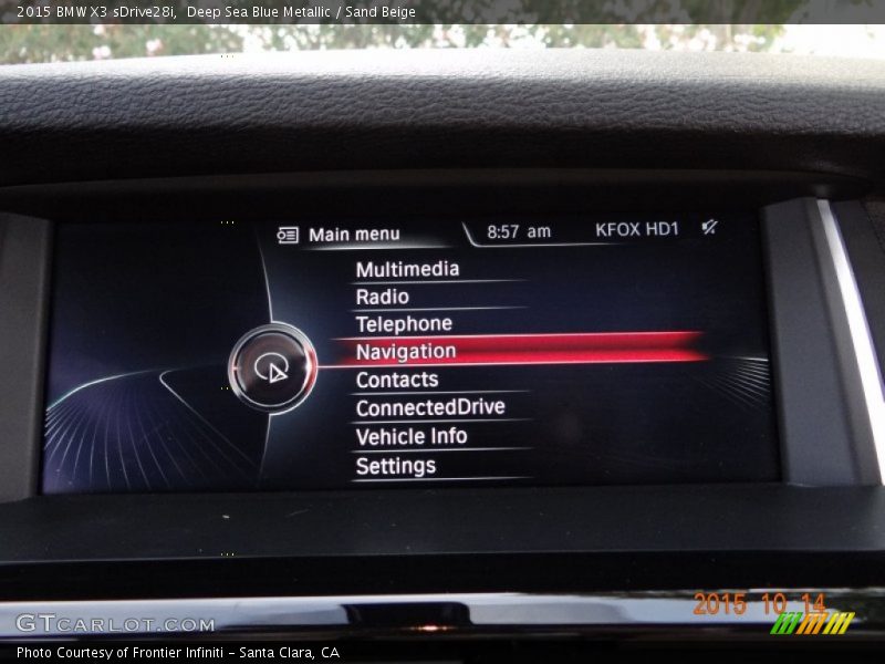 Deep Sea Blue Metallic / Sand Beige 2015 BMW X3 sDrive28i