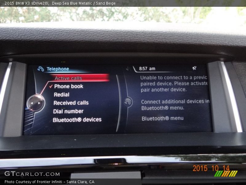 Deep Sea Blue Metallic / Sand Beige 2015 BMW X3 sDrive28i