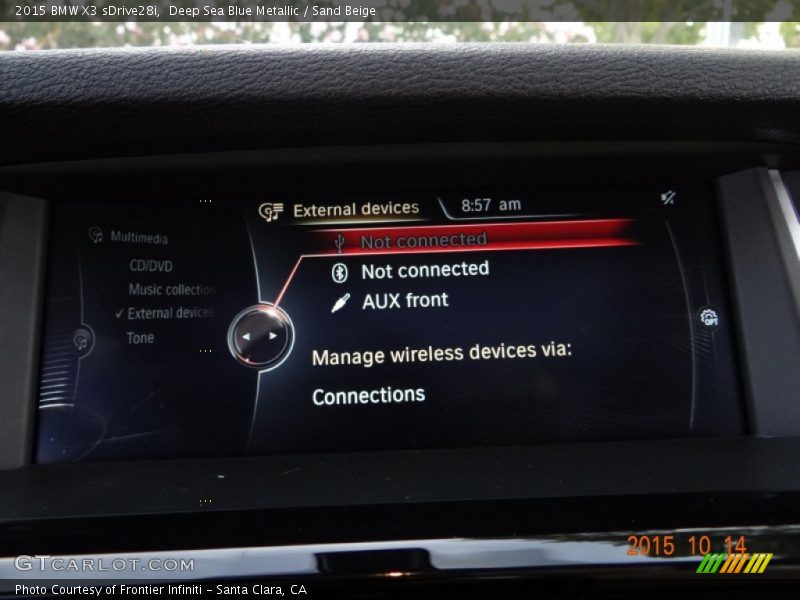 Deep Sea Blue Metallic / Sand Beige 2015 BMW X3 sDrive28i