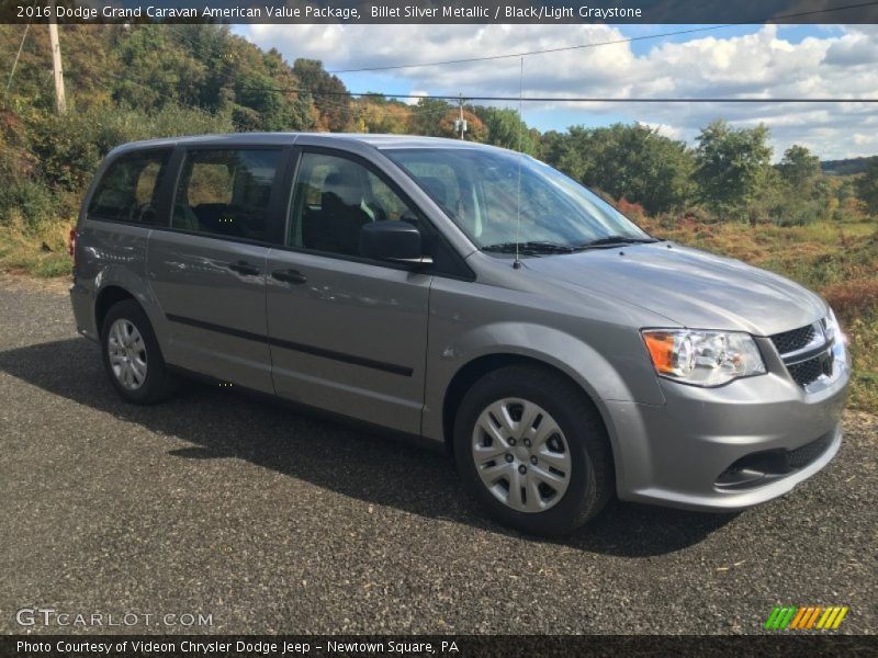 Billet Silver Metallic / Black/Light Graystone 2016 Dodge Grand Caravan American Value Package