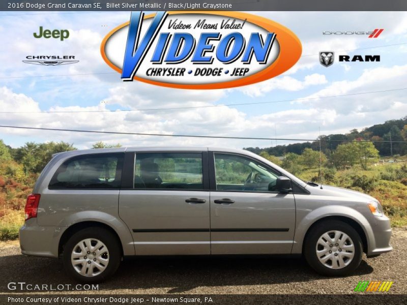 Billet Silver Metallic / Black/Light Graystone 2016 Dodge Grand Caravan SE