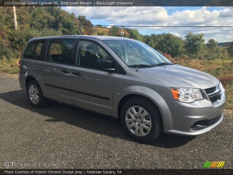 Billet Silver Metallic / Black/Light Graystone 2016 Dodge Grand Caravan SE