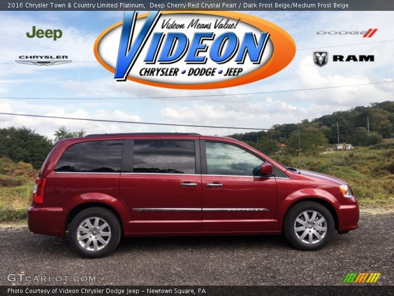 Deep Cherry Red Crystal Pearl / Dark Frost Beige/Medium Frost Beige 2016 Chrysler Town & Country Limited Platinum