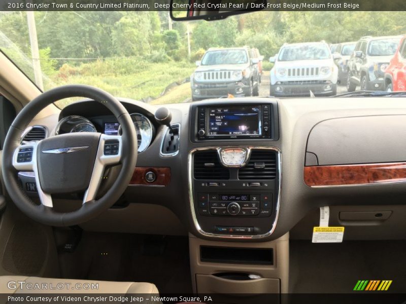 Deep Cherry Red Crystal Pearl / Dark Frost Beige/Medium Frost Beige 2016 Chrysler Town & Country Limited Platinum