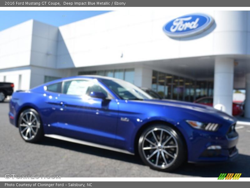 Deep Impact Blue Metallic / Ebony 2016 Ford Mustang GT Coupe