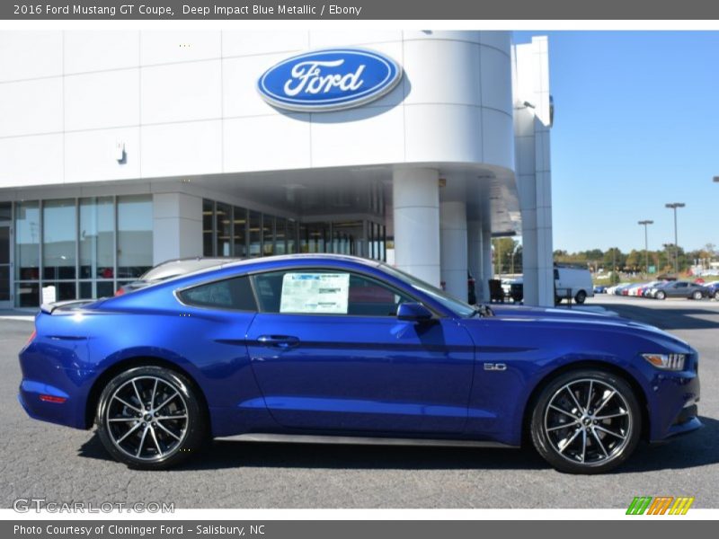 Deep Impact Blue Metallic / Ebony 2016 Ford Mustang GT Coupe