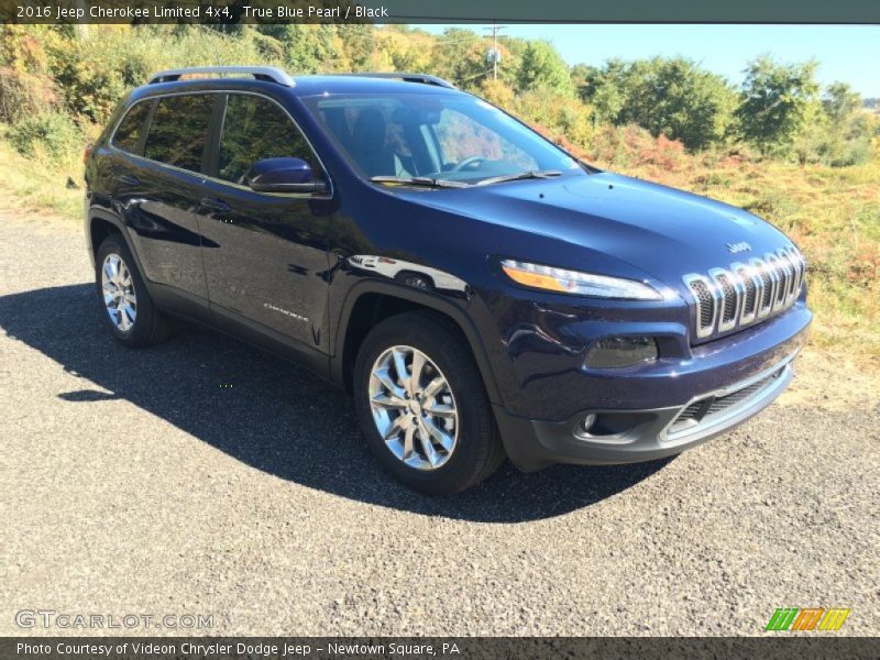 True Blue Pearl / Black 2016 Jeep Cherokee Limited 4x4