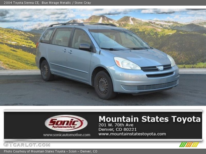 Blue Mirage Metallic / Stone Gray 2004 Toyota Sienna CE