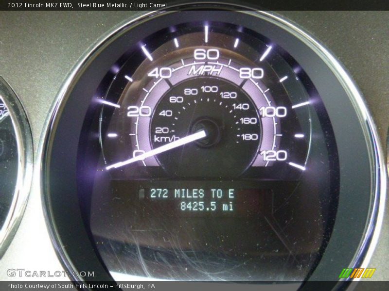 Steel Blue Metallic / Light Camel 2012 Lincoln MKZ FWD