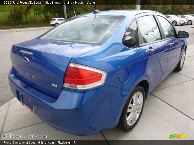 Blue Flame Metallic / Medium Stone 2010 Ford Focus SEL Sedan