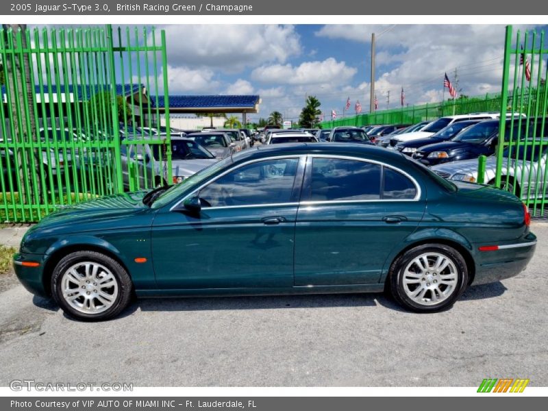 British Racing Green / Champagne 2005 Jaguar S-Type 3.0