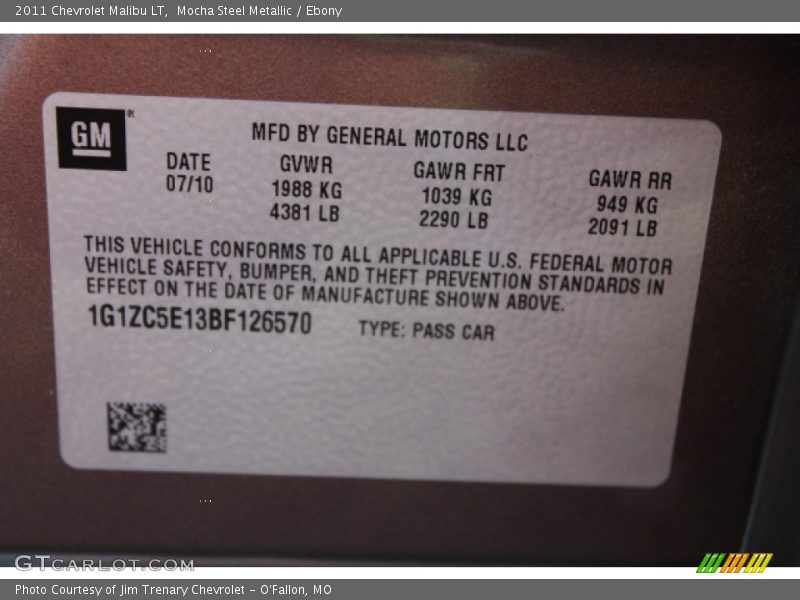 Mocha Steel Metallic / Ebony 2011 Chevrolet Malibu LT