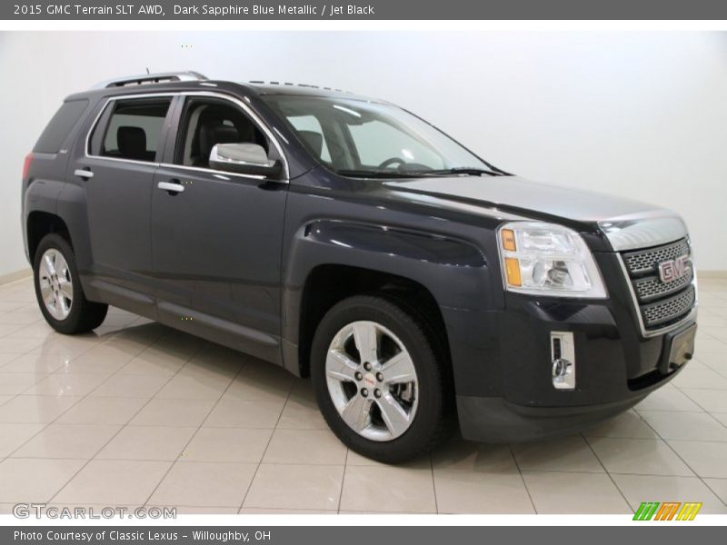 Dark Sapphire Blue Metallic / Jet Black 2015 GMC Terrain SLT AWD