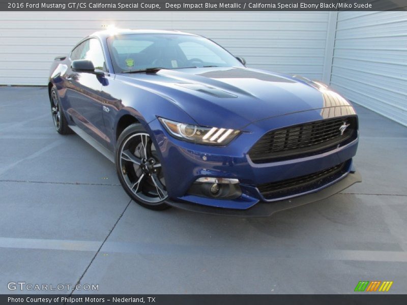 Deep Impact Blue Metallic / California Special Ebony Black/Miko Suede 2016 Ford Mustang GT/CS California Special Coupe