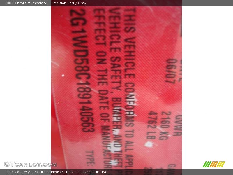 Precision Red / Gray 2008 Chevrolet Impala SS