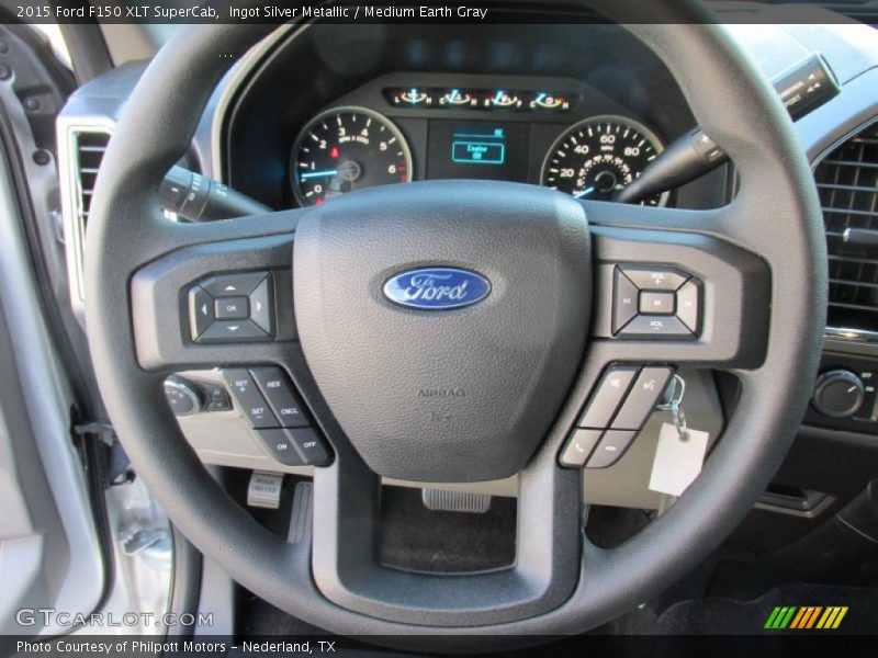 Ingot Silver Metallic / Medium Earth Gray 2015 Ford F150 XLT SuperCab