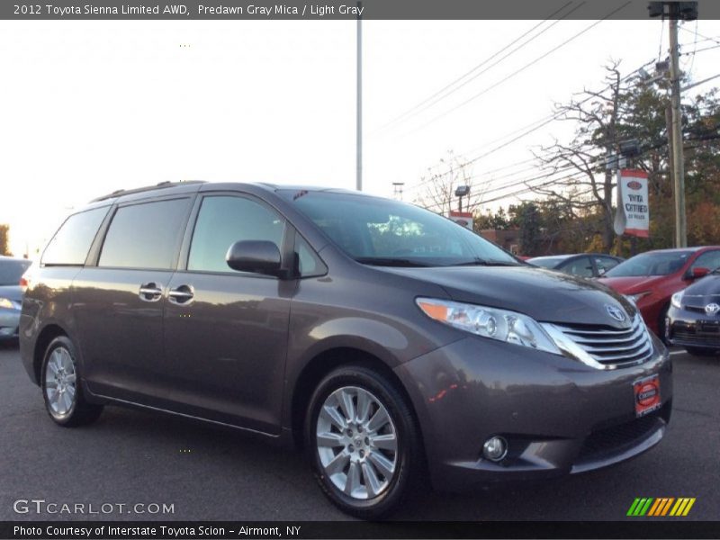 Predawn Gray Mica / Light Gray 2012 Toyota Sienna Limited AWD