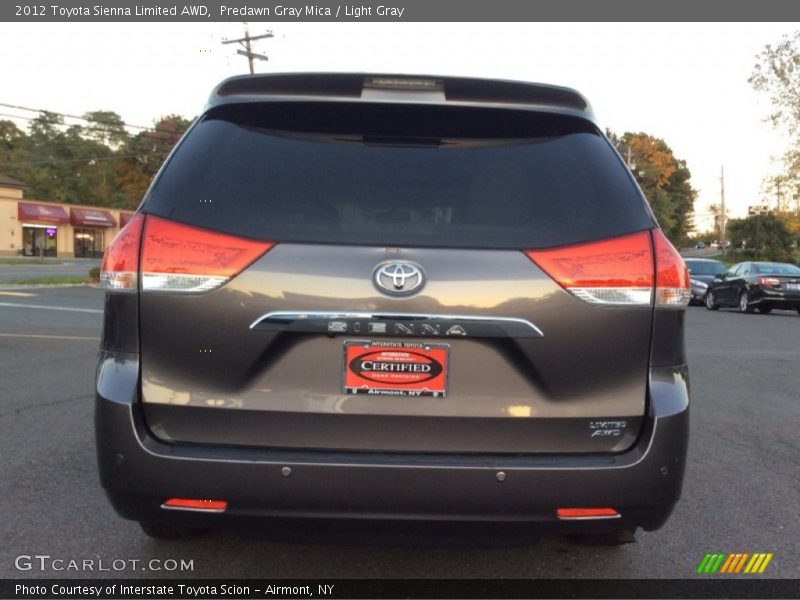 Predawn Gray Mica / Light Gray 2012 Toyota Sienna Limited AWD