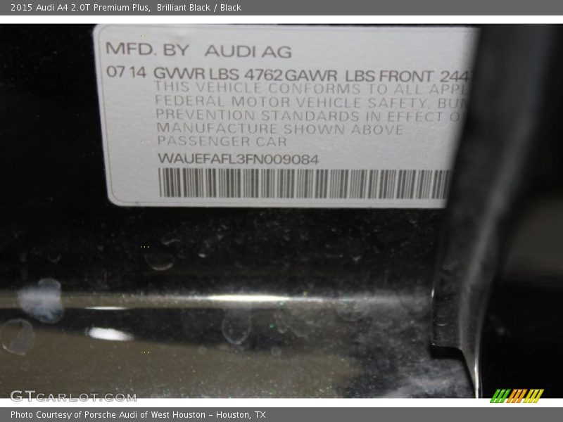 Brilliant Black / Black 2015 Audi A4 2.0T Premium Plus