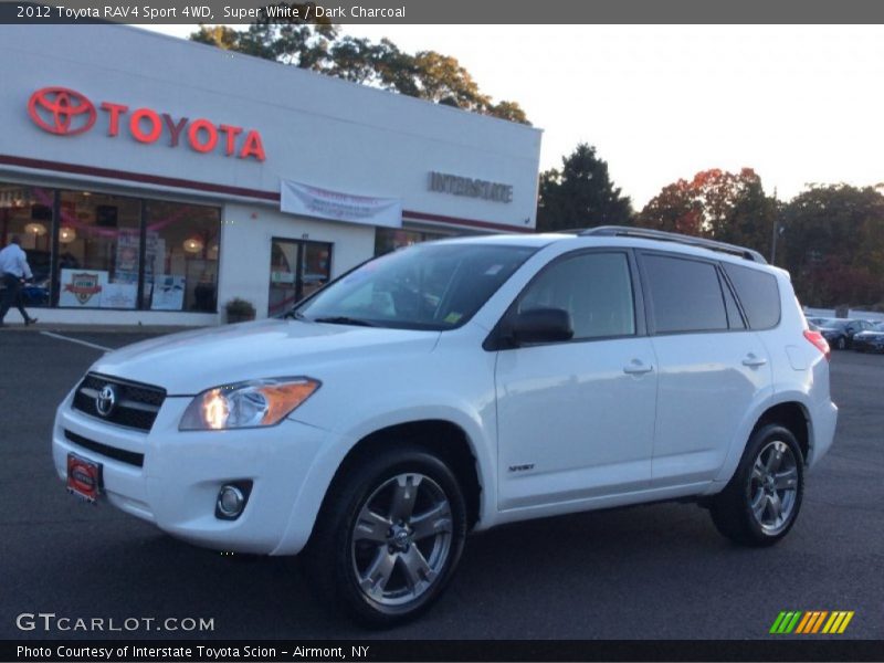 Super White / Dark Charcoal 2012 Toyota RAV4 Sport 4WD