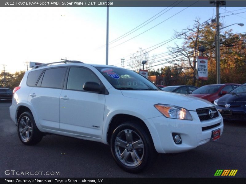Super White / Dark Charcoal 2012 Toyota RAV4 Sport 4WD