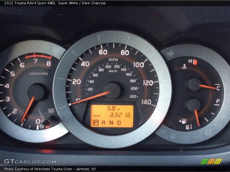 Super White / Dark Charcoal 2012 Toyota RAV4 Sport 4WD