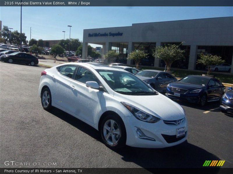 White / Beige 2016 Hyundai Elantra Value Edition