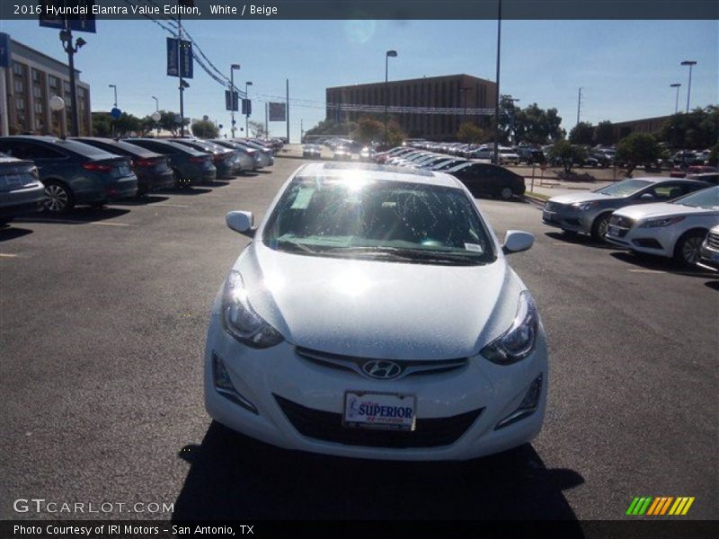 White / Beige 2016 Hyundai Elantra Value Edition