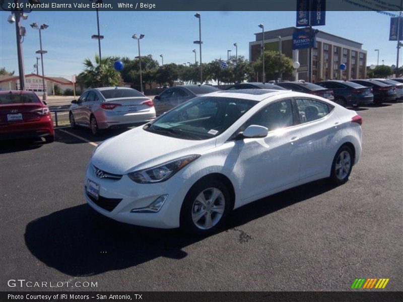 White / Beige 2016 Hyundai Elantra Value Edition