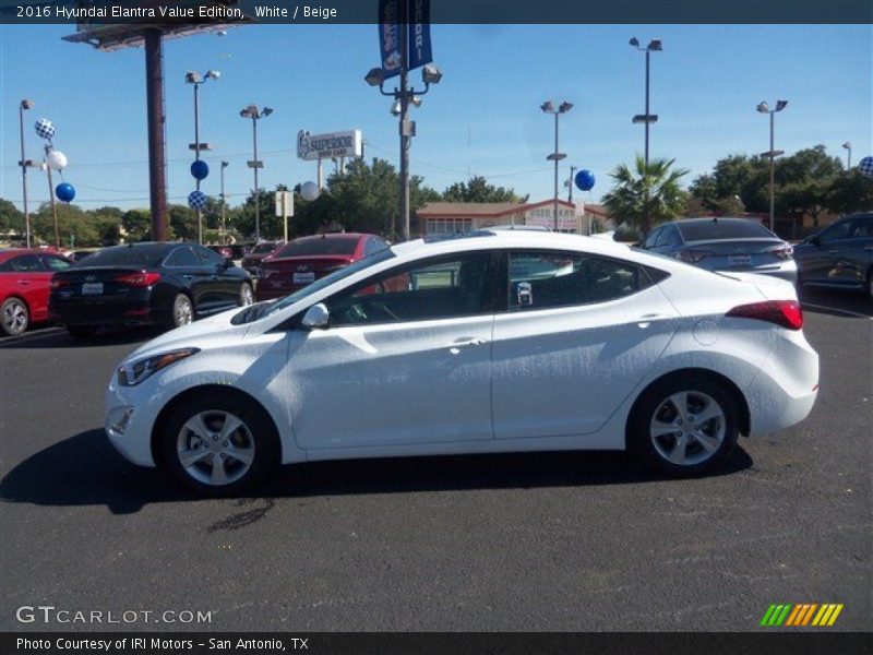 White / Beige 2016 Hyundai Elantra Value Edition