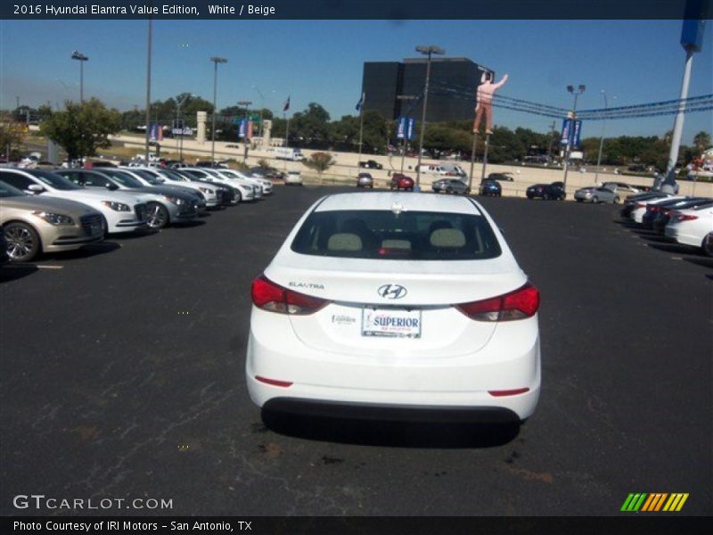 White / Beige 2016 Hyundai Elantra Value Edition