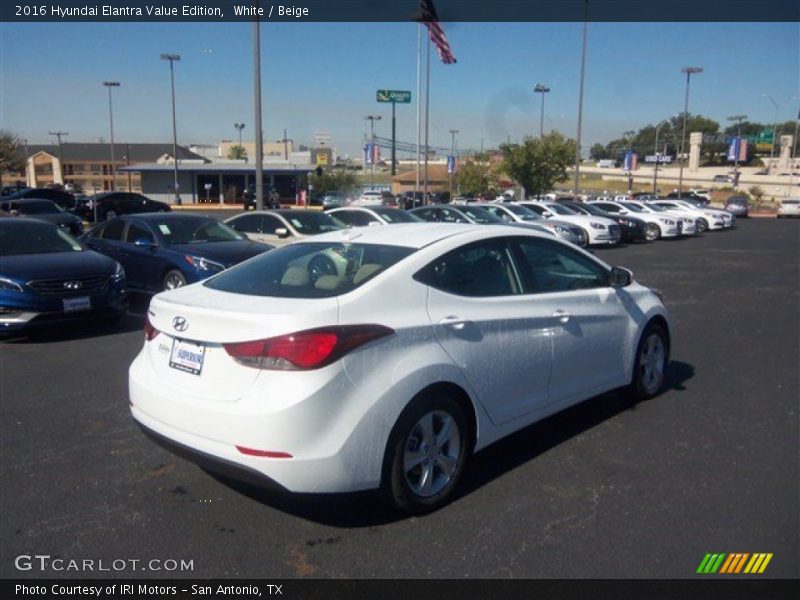 White / Beige 2016 Hyundai Elantra Value Edition