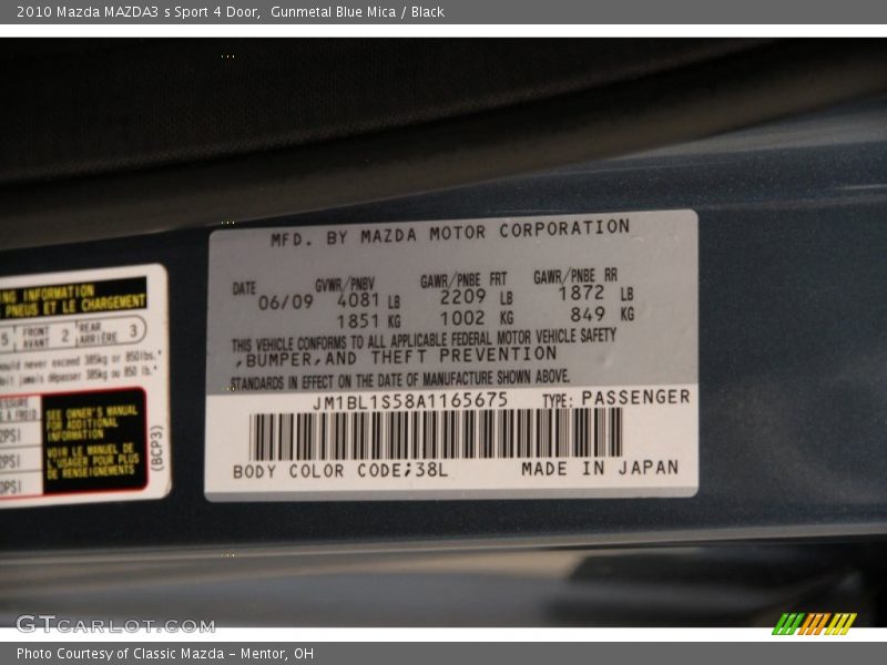 Gunmetal Blue Mica / Black 2010 Mazda MAZDA3 s Sport 4 Door