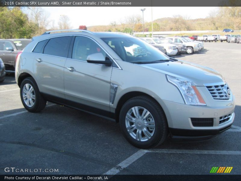 Silver Coast Metallic / Shale/Brownstone 2016 Cadillac SRX Luxury AWD