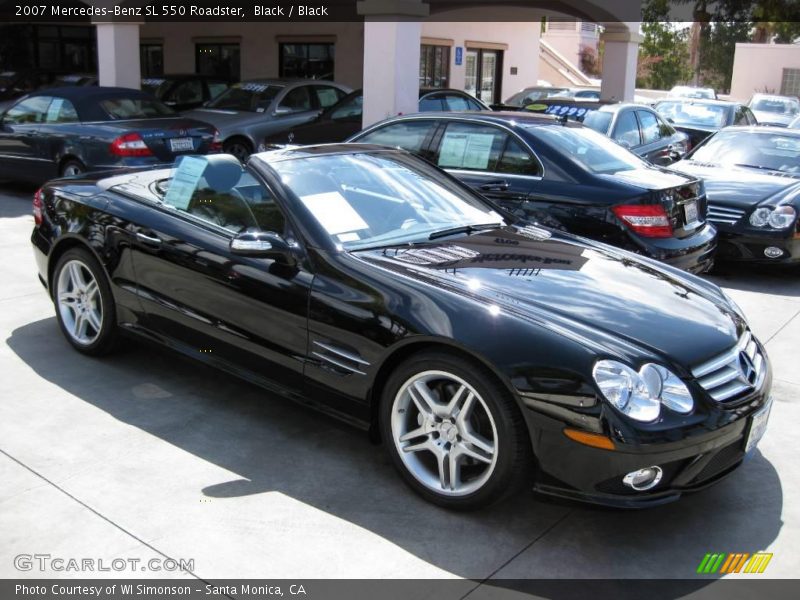 Black / Black 2007 Mercedes-Benz SL 550 Roadster