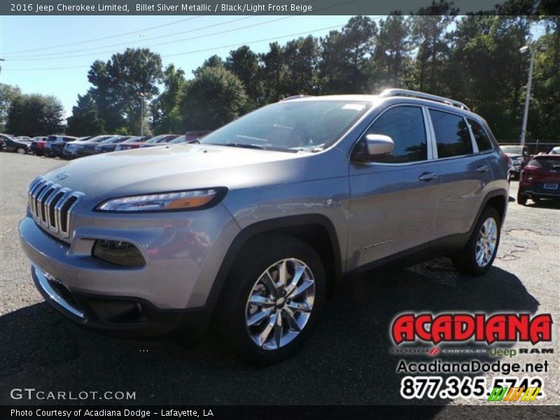 Billet Silver Metallic / Black/Light Frost Beige 2016 Jeep Cherokee Limited