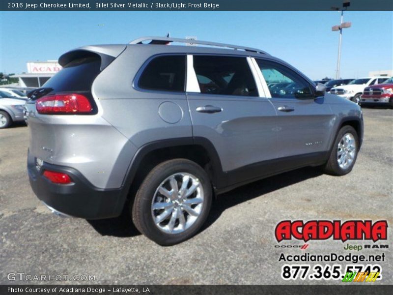 Billet Silver Metallic / Black/Light Frost Beige 2016 Jeep Cherokee Limited