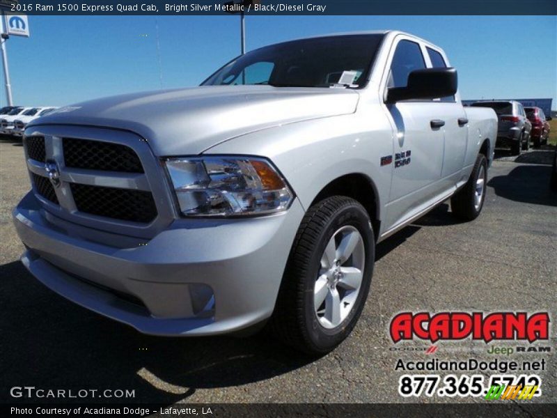 Bright Silver Metallic / Black/Diesel Gray 2016 Ram 1500 Express Quad Cab