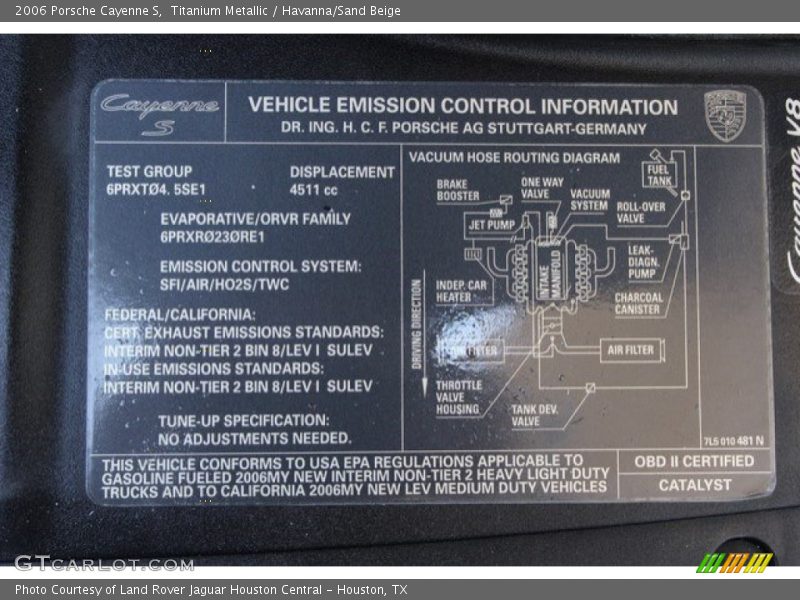 Titanium Metallic / Havanna/Sand Beige 2006 Porsche Cayenne S