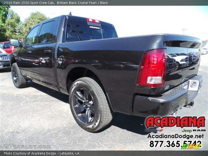 Brilliant Black Crystal Pearl / Black 2016 Ram 1500 Sport Crew Cab