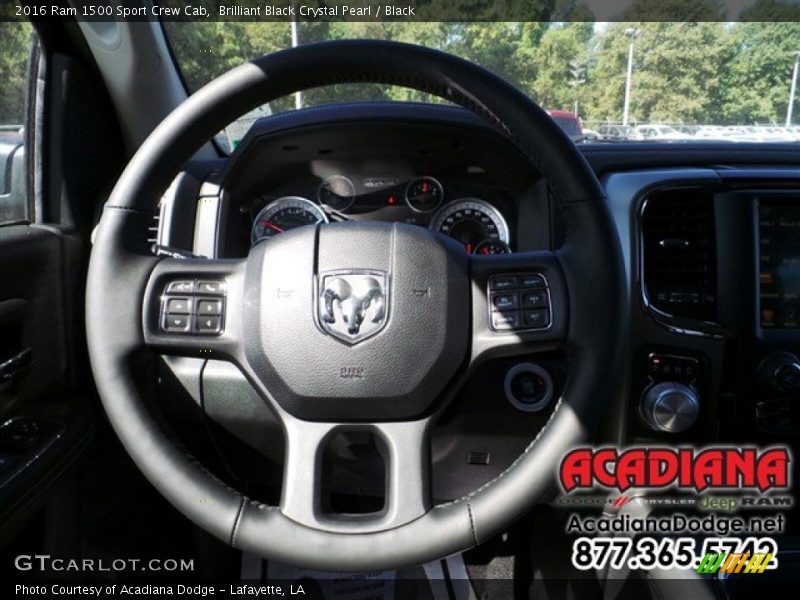Brilliant Black Crystal Pearl / Black 2016 Ram 1500 Sport Crew Cab