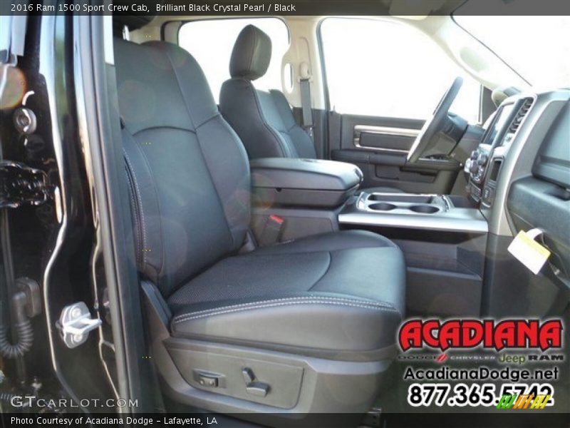 Brilliant Black Crystal Pearl / Black 2016 Ram 1500 Sport Crew Cab