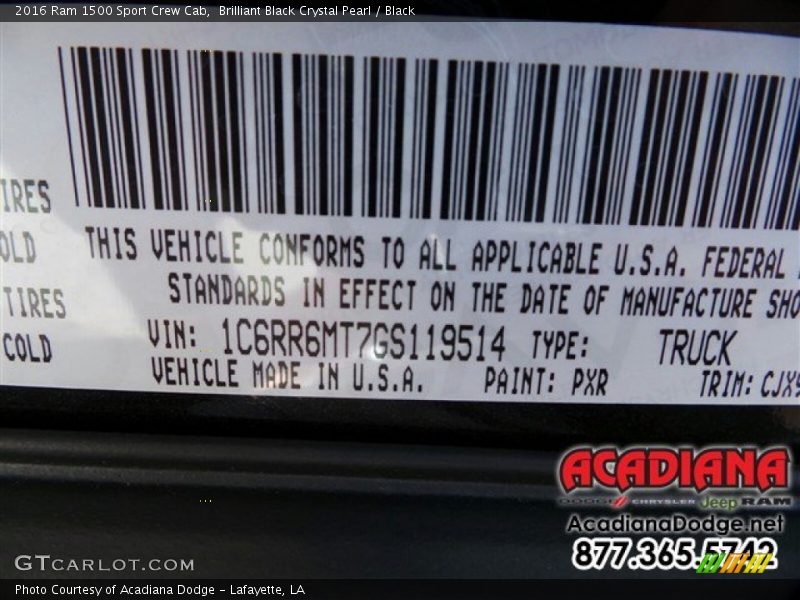 Brilliant Black Crystal Pearl / Black 2016 Ram 1500 Sport Crew Cab