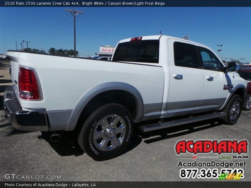 Bright White / Canyon Brown/Light Frost Beige 2016 Ram 2500 Laramie Crew Cab 4x4
