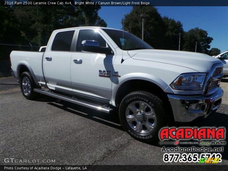 Bright White / Canyon Brown/Light Frost Beige 2016 Ram 2500 Laramie Crew Cab 4x4