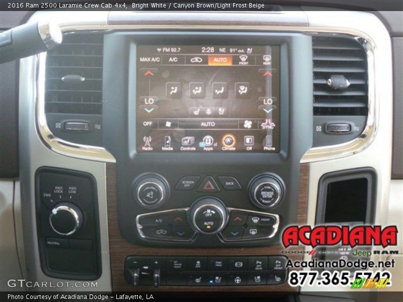 Bright White / Canyon Brown/Light Frost Beige 2016 Ram 2500 Laramie Crew Cab 4x4