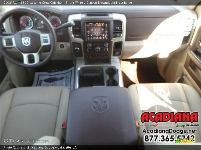 Bright White / Canyon Brown/Light Frost Beige 2016 Ram 2500 Laramie Crew Cab 4x4