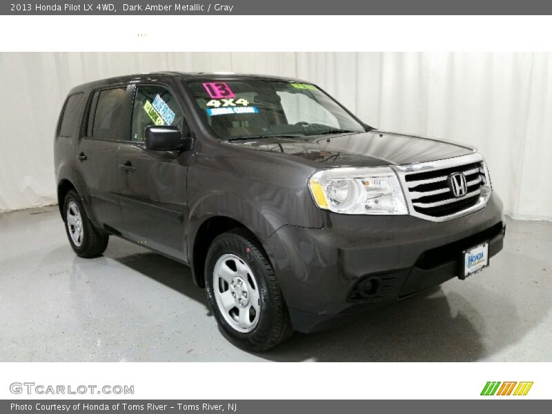 Dark Amber Metallic / Gray 2013 Honda Pilot LX 4WD