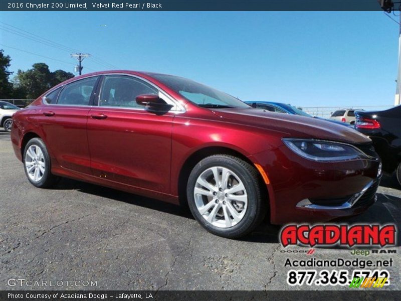 Velvet Red Pearl / Black 2016 Chrysler 200 Limited